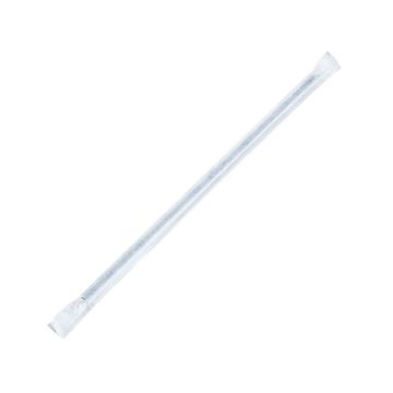 8" Black Plastic Stirrer Straws, Wrapped - 750 Count