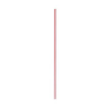 8" White & Red Striped Plastic Stirrer Straws - 1000 Count