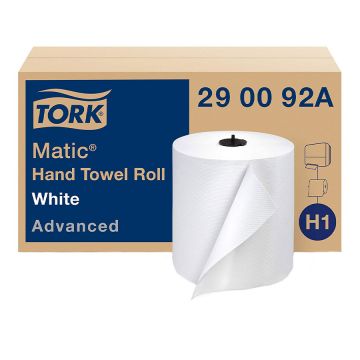 Tork Matic 7.75" x 9.5" White Hardwound Paper Towel Roll - 6 Count