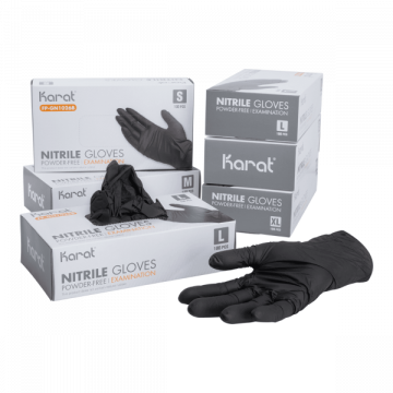 Karat Nitrile Powder-Free Gloves - Black