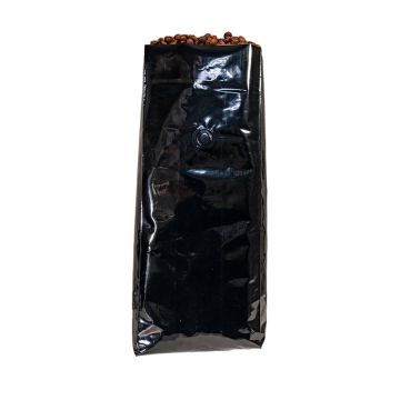 2 lb. Gloss Black Side Gusseted Bag With Valve - 250 Count