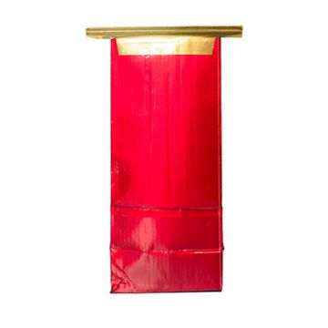 16 oz. Festive Red Tin Tie Bag - 500 Count