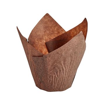 2" x 6.75" Brown Tulip Baking Cups - 100 Count