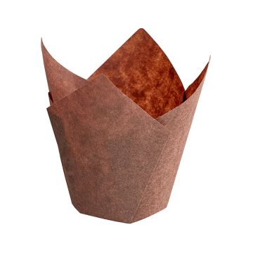 2" x 6.25" Brown Tulip Baking Cups - 100 Count