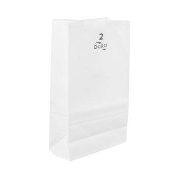 Duro 2 lb. White Paper Grocery Bag - 500 Count