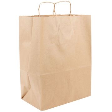 Duro Sup-R-Mart 13" x 7" x 17" Kraft Paper Shopping Bag - 250 Count