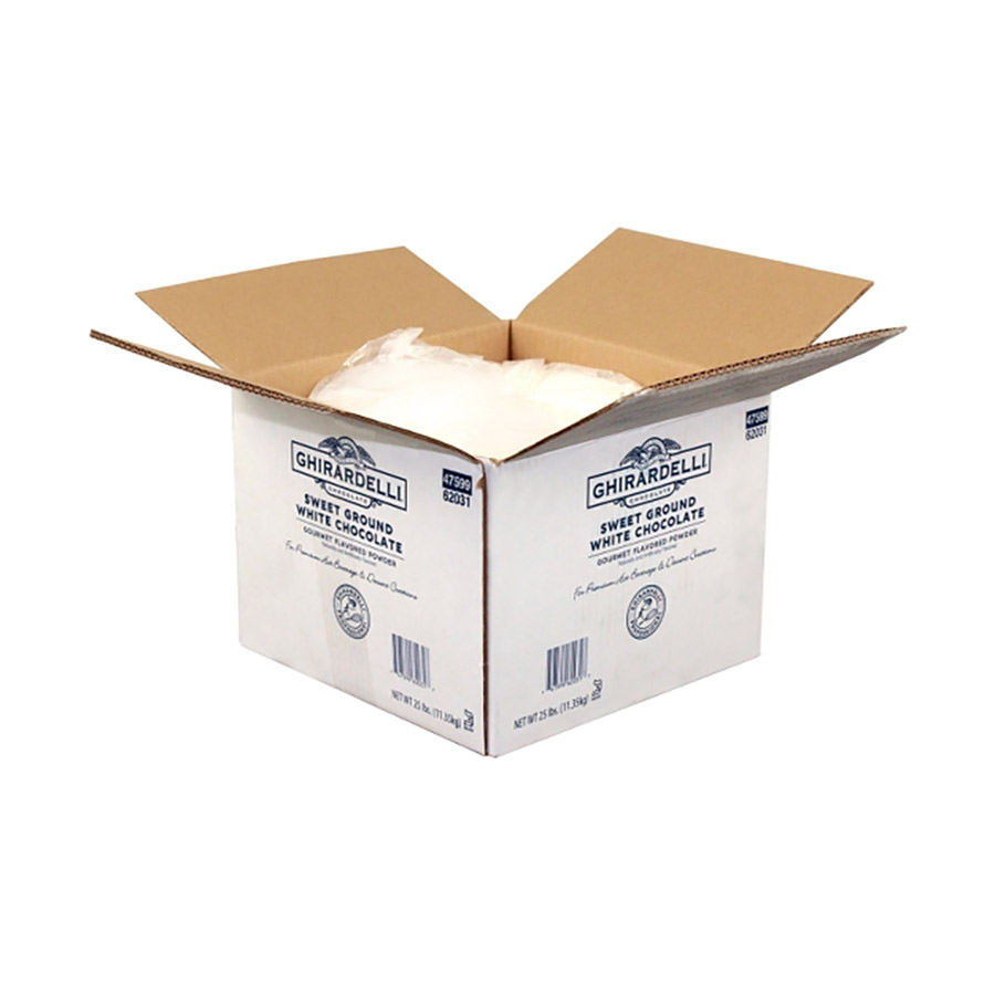 Ghirardelli Sweet Ground White Chocolate Powder - 25 lb. Box