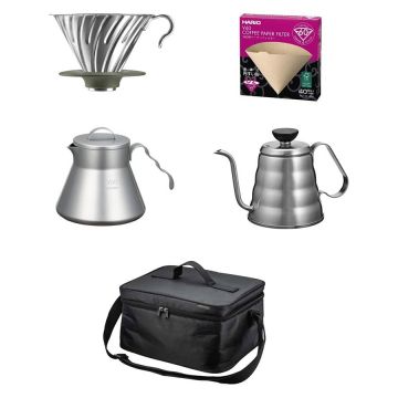 Hario V60 02 Basic Stainless Outdoor Coffee Set