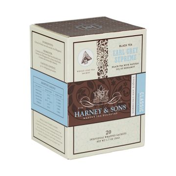 Harney & Sons Earl Grey Supreme Black Tea Sachets - 20 Count Box