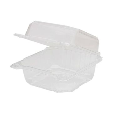 Karat 6" x 6" Clear PET Plastic Clamshell - 500 Count