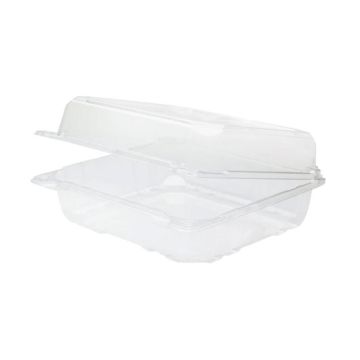 Karat 8" x 8" Clear PET Plastic Clamshell - 250 Count