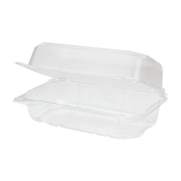 Karat 9" x 5" Clear PET Plastic Clamshell - 250 Count