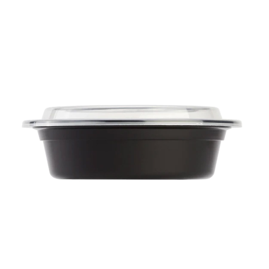 16 oz. Round Black Containers and Lids, Case of 150 – CiboWares
