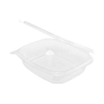 Karat 24 oz. Clear PET Plastic Hinged Deli Container - 200 Count