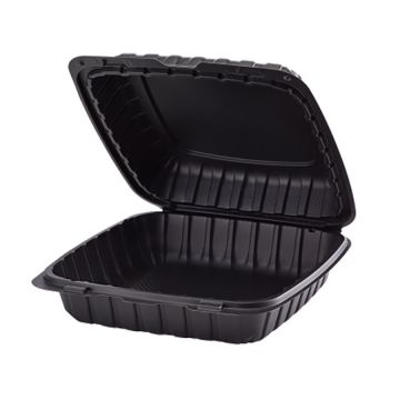 Karat Earth 9" x 9 Black Mineral Filled PP Plastic Eco-Friendly Clamshell - 120 Count