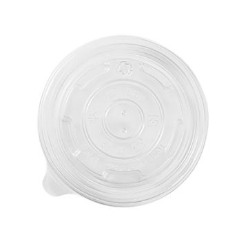 Karat PP Plastic Flat Lids For 8 oz. Paper Hot/Cold Food Container - 1000 Count