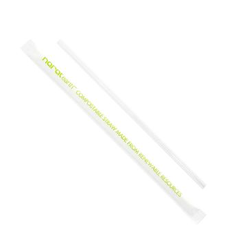 Karat Earth 7.75" Jumbo Clear PLA Straws, Paper Wrapped - 2000 Count