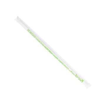 Karat Earth 8.75" Giant Clear PLA Straws, Paper Wrapped - 2500 Count