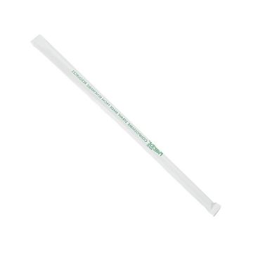 Karat Earth 9.5" Jumbo Clear PLA Straws, Paper Wrapped - 4800 Count