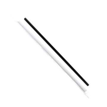 7.75" Giant Black Plastic Straws, Paper Wrapped - 300 Count