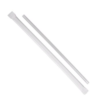 Karat 7.75" Jumbo Clear Plastic Straws, Paper Wrapped - 12000 Count