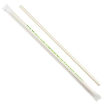 Karat Earth 7.75" Jumbo White Paper Straws, Paper Wrapped - 2000 Count