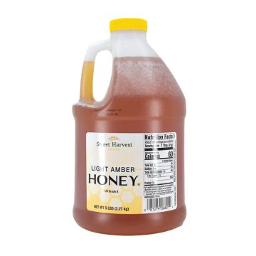 Sweet Harvest Light Amber Honey - 5 lb. Jug