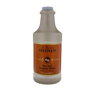 Monin Sea Salt Caramel Toffee Sauce - 64 oz.