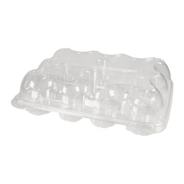 Sabert 12 Cup 2.5" Clear Hinged Cupcake/Muffin Container - 70 Count