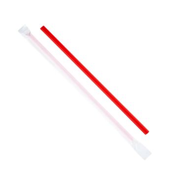 Karat 9" Giant Red Plastic Straws, Paper Wrapped - 2500 Count