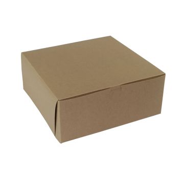 BOXit 12" x 12" x 6" Kraft One Piece Lock Corner Bakery Box - 50 Count