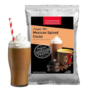 Cappuccine Mexican Spiced Cocoa - Coffee-Free Frappe Mix - 3 lb. Bag