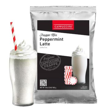 Cappuccine Peppermint Latte - Coffee-Free Frappe Mix - 3 lb. Bag