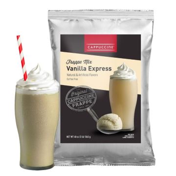 Cappuccine Vanilla Express - Coffee-Free Frappe Mix - 3 lb. Bag