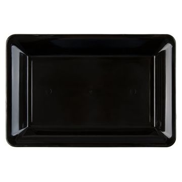 Fineline  Black 14" x 10" RectangularPlastic Catering Tray - 25 Count