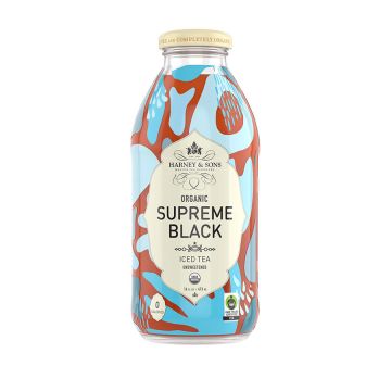 Harney & Sons Organic Supreme Unsweet Black Iced Tea - 12/16 oz. Case