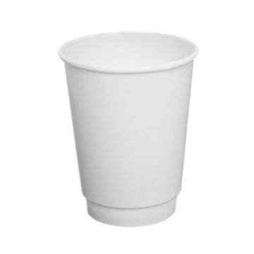 Unicup 12 oz. White Double Walled Paper Hot Cups (90mm)