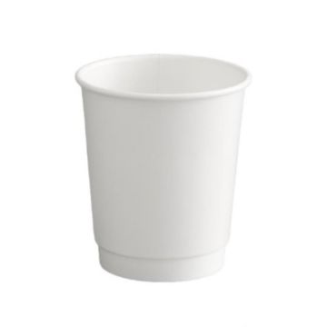 Unicup 8 oz. White Double Walled Paper Hot Cups (80mm)