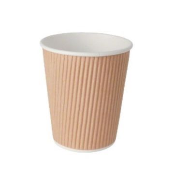 IMEX Vision 8 oz. Kraft Ripple Paper Hot Cups (80mm)