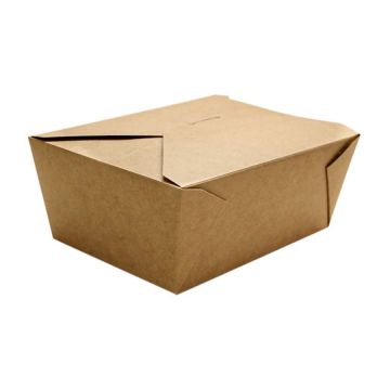 Karat 110 fl oz Fold-To-Go Box #4 - Kraft - 160 Count