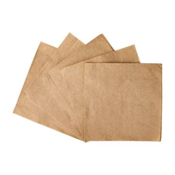 Karat  9" x 9"  Kraft 1-Ply Beverage Napkin - 4000 Count