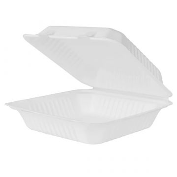 Karat Earth 9" x 9" Eco-Friendly PFAS Free Bagasse Clamshell - 200 Count