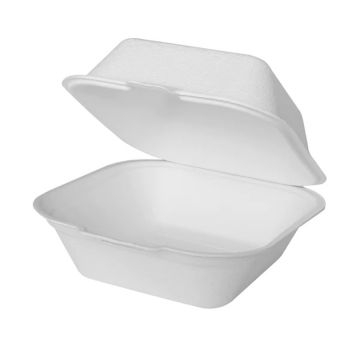 Karat Earth 6" x 6" Eco-Friendly PFAS Free Bagasse Clamshell - 500 Count