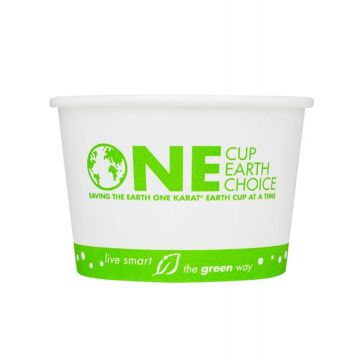 Karat Earth 16 oz. White & Green Hot/Cold Eco-Friendly Compostable Paper Food Container - 500 Count