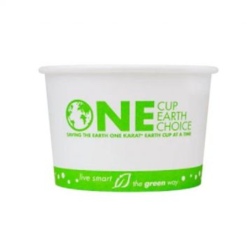 Karat Earth 8 oz. White & Green Hot/Cold Eco-Friendly Compostable Paper Food Container - 1000 Count