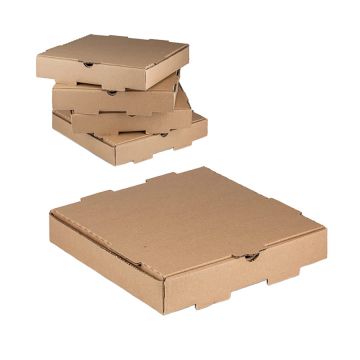 Kraft Corrugated B Flute Pizza Box 8" x 8" x 1.75" - 50 Count