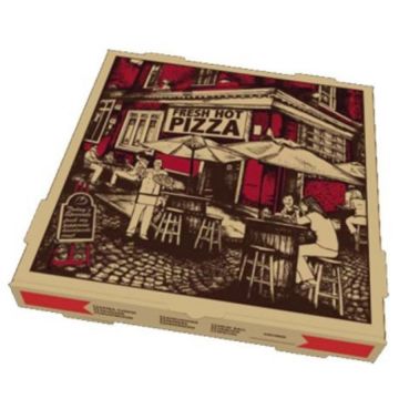 Stock Print Kraft Corrugated B Flute Eco-Friendly Pizza Box 18" x 18" x 2" - 50 Count