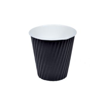 Detpak 8 oz. Black Ripple-Wrap Hot Cups (80mm)