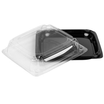 Sabert 14" Clear Square Dome Lid - 25 Count