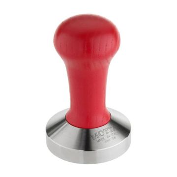 58 mm Motta Red Wooden Handled Coffee Tamper